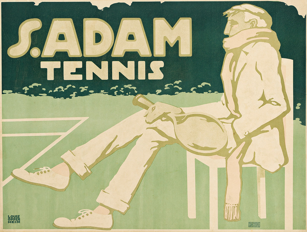LOUIS OPPENHEIM (1879-1936). S. ADAM TENNIS. Circa 1910. 27¾x37 inches, 70½x94 cm. Kunstanstalt Carlsabo, Berlin.